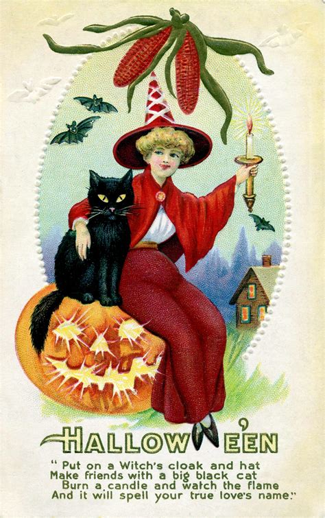 Old Vintage Halloween Postcard Free Stock Photo Public Domain Pictures