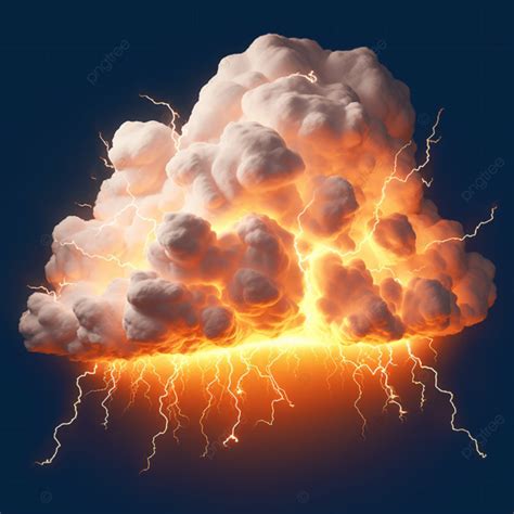 Yellow Lightning Current Dark Cloud Weather Storm Visual Effects