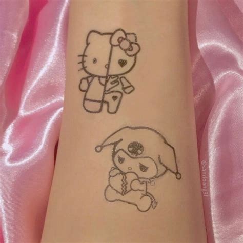 Kuromi Tattoo Hello Kitty Tattoos Wrist Tattoos For Guys Cute Tattoos