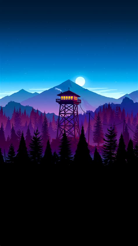 Firewatch Night Time Scene 1440x2560 Submitted By