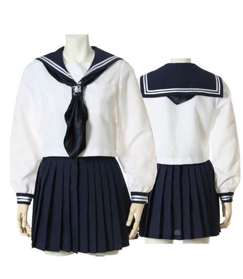 Sailor Fuku B Logo Long Sleeves Sailor Style Schoolgirl Uniform