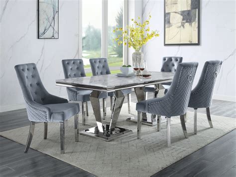 modern marble dining table  stainless steel base