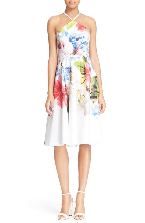 Ted Baker London Corpina Floral Print Fit And Flare Dress Nordstrom