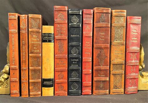 Lot Leatherbound Fiction Books 10 Volumes