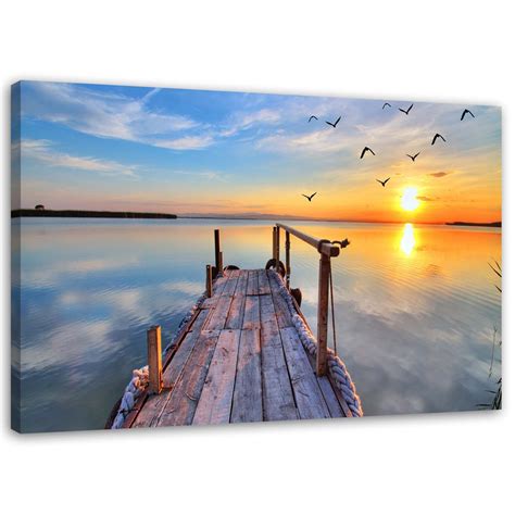 Leinwandbild See Steg Landschaft Kaufen Home24