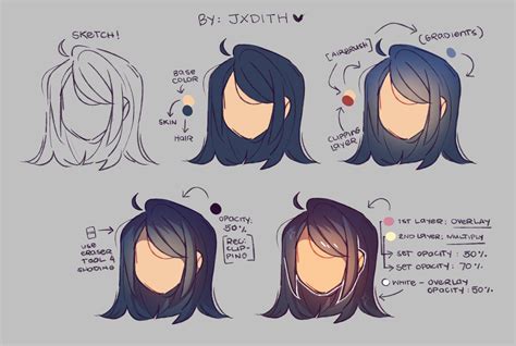 How To Color Hair Drawing