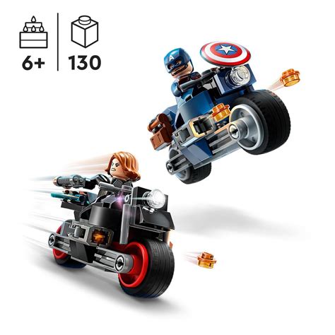 Lego Marvel 76260 Black Widows And Captain Americas Motorcyklar Hem