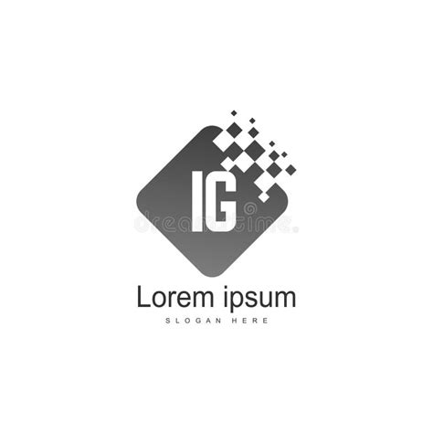 Initial Ig Logo Template With Modern Frame Minimalist Ig Letter Logo