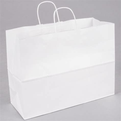Duro Tote White Paper Shopping Bag With Handles 16 X 6 X 12 250bundle
