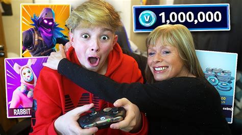 Mom Surprises Kid With 10000 V Bucks Morgz Youtube