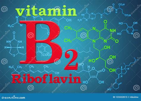 Vitamina B2 Riboflavina Fórmula Química Estructura Molecular 3 Stock