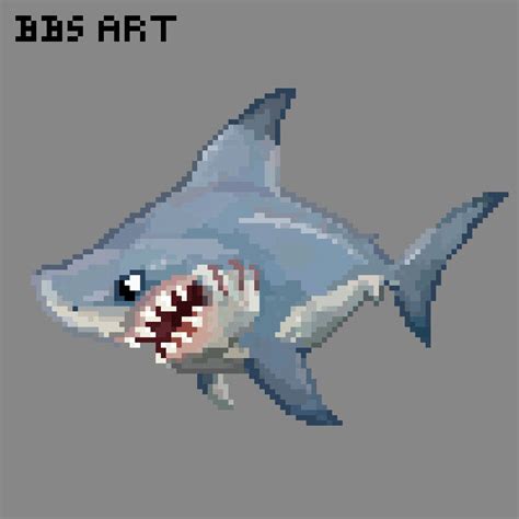 Artstation Pixel Shark Concept Art