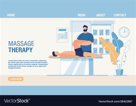Massage Therapy And Rehabilitation Landing Page Vector Image