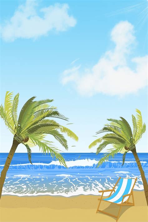 Summer Beach Poster Background Fleurs Fraîches Aquarelle Fleurs