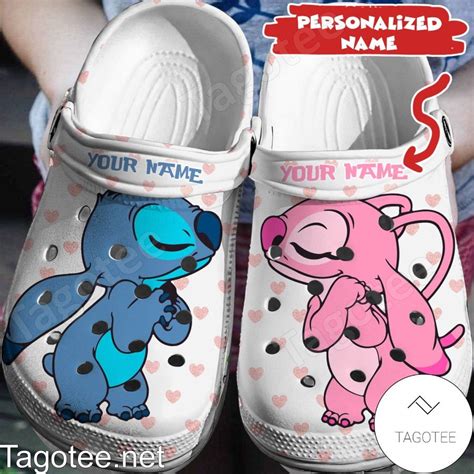Personalized Stitch And Angel True Love Crocs Clogs Tagotee