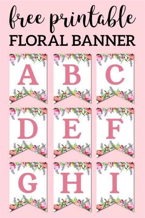 Happy birthday lettering free teaching resources whole school. Floral Free Printable Alphabet Letters Banner | Free ...