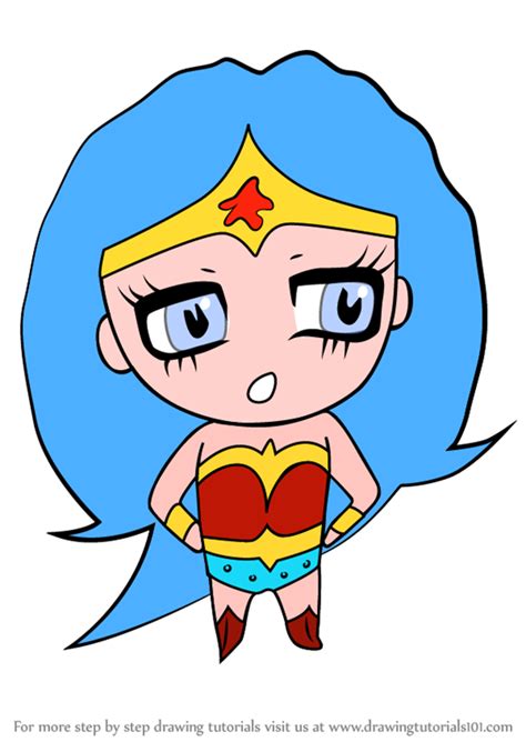 How To Draw Chibi Wonder Woman Chibi Characters Step By Step Drawingtutorials Com