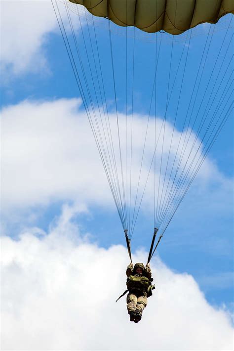 A Paratrooper Parachutes To The Ground During Airborne Nara And Dvids