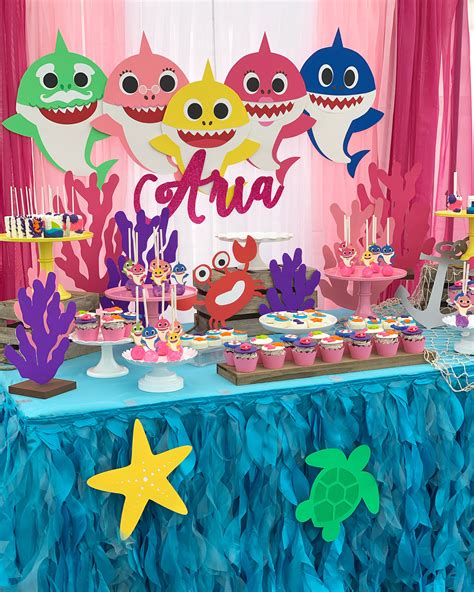 Baby Shark Dessert Table Shark Themed Birthday Party Shark Party