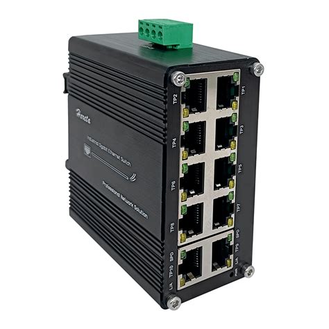 Hardened Industrial 10 Port Ethernet Switch Gigabit 101001000base T