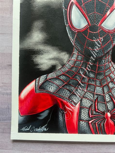 Miles Morales Colored Pencil Drawing Art By Michal Overholts