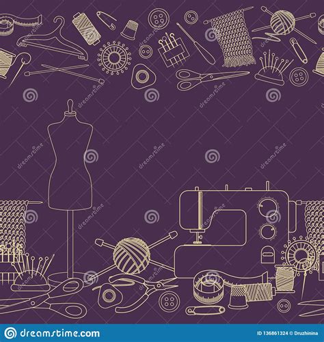Accessories For Needlework Stock Vector Illustration Of Isolated