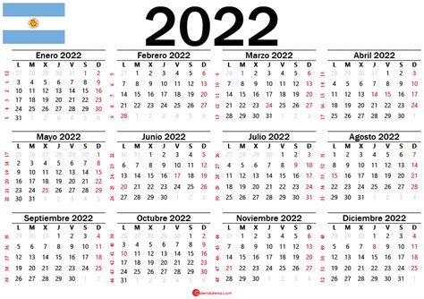 Calendario 2022 Argentina Con Festivos Pdf Calendario Para Imprimir