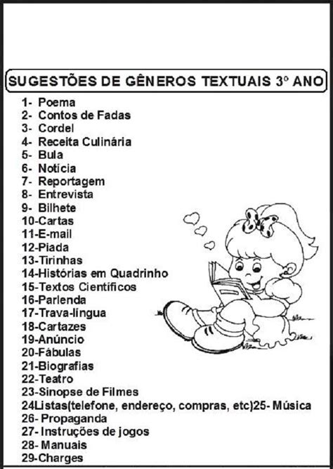 Completo Textos Com Generos Textuais Para Imprimir Desenhos Para Images