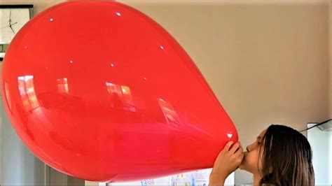 big red balloon pops unexpectedly again slow motion youtube