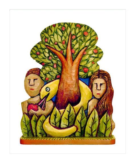 Adam Eve Art Folk Art Adam And Eve