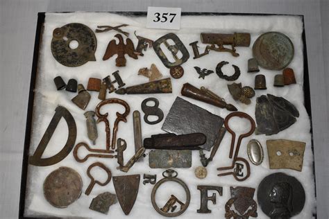 Lot - Frame of Dug Civil War Relics U.S. & C.S. Sites