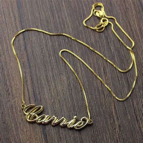 personalized 3d carrie name necklace 18k gold plating getnamenecklace