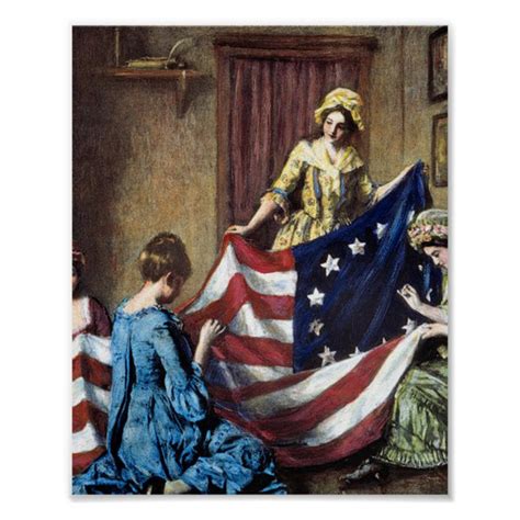 Betsy Ross Sewing The American Flag Poster Uk