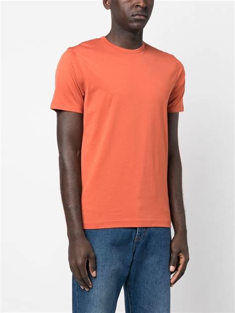 sunspel crew neck cotton t shirt in orange modesens