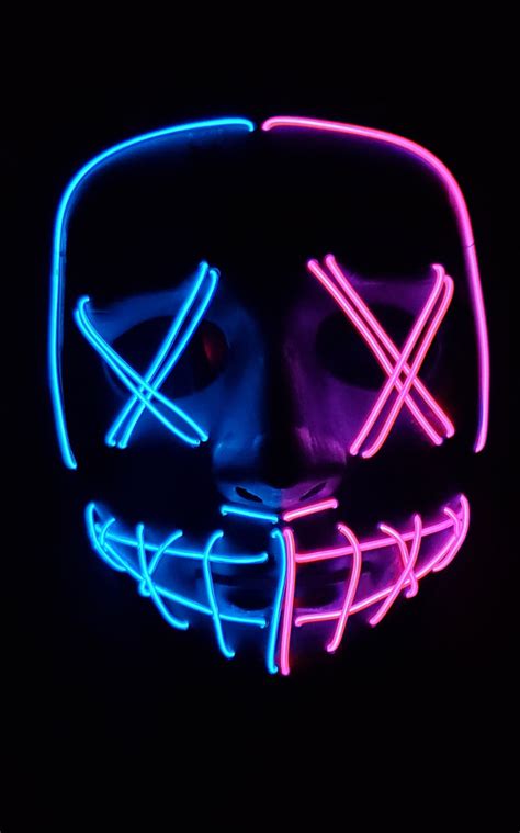 Purge Halloween Double Color Neon Glow Mask Neon Culture