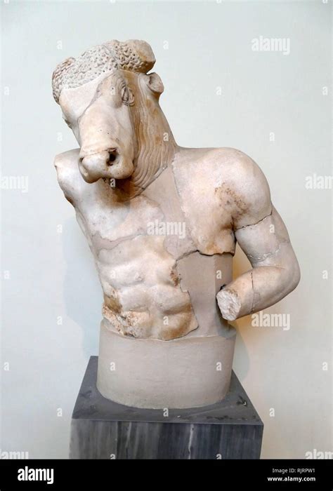 Bust Of The Minotaur 5th Century Bc Marble Statue Found In The Plaka