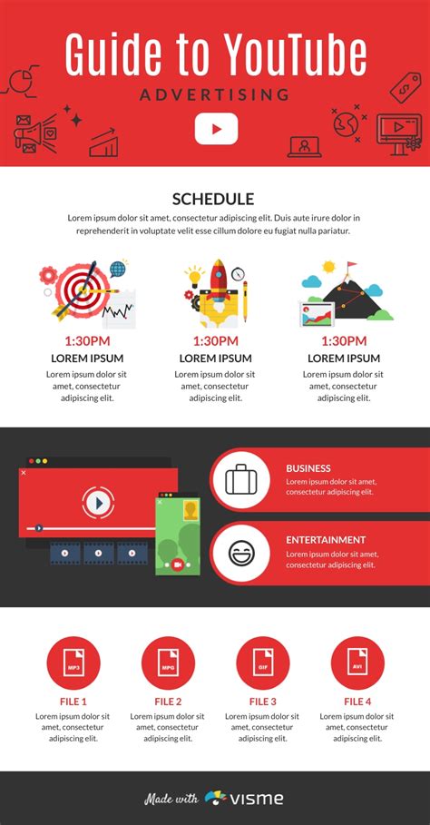 Guide To Youtube Advertising Infographic Template Visme