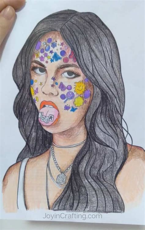 Olivia Rodrigo Coloring Page Sour Album Joy In Crafting Pop Art