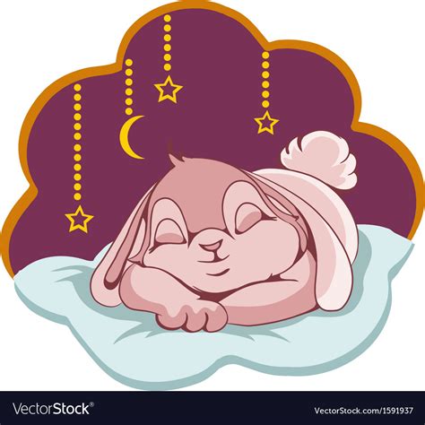Sleeping Bunny Royalty Free Vector Image Vectorstock