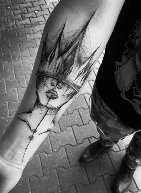 Beautifully Complex Black And White Sketch Tattoos By Inez Janiak