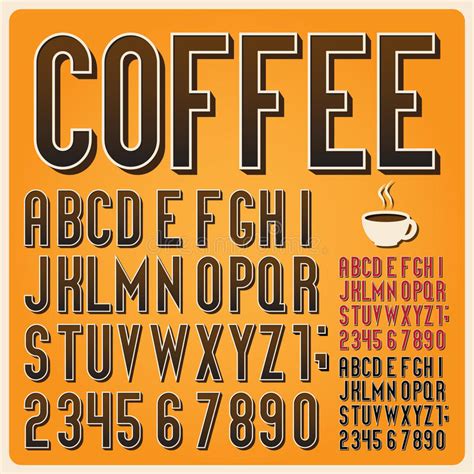 Retro Type Font Vintage Typography Stock Vector Illustration Of