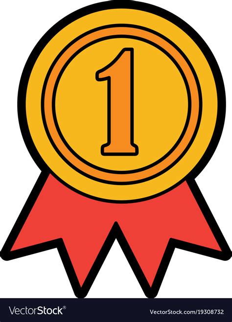 Ribbon Award First Place Icon Image Royalty Free Vector