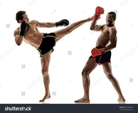 Muay Thai Kickboxing Kickboxer Boxing Men Stock Photo