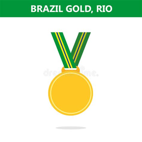Medalla De Oro Brazil Río Juegos Olímpicos 2016 Ilustración Del Vector