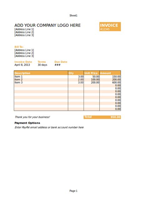 9 Blank Invoices In Excel Examples Pdf Examples