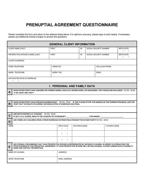 30 Free Prenuptial Agreement Templates Office Templates