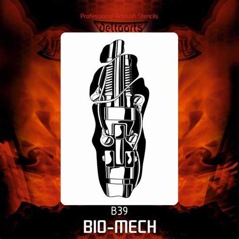 Airbrush Stencil Template Biomech Bio Mech B39 2 Sizes Available Mini