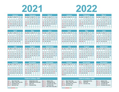 One Page 2022 Calendar Printable Download Calendar 2022 Printable