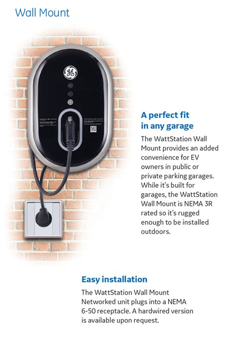 Ge Ev Charger Indooroutdoor Level 2 Wattstation Wall Mount With Plug