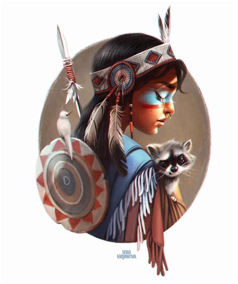 Native American Girl 💙 Иллюстрации Рисунки
